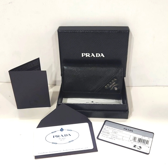 NEW! PRADA Authentic Saffiano Leather Black 6-Hook Key Case 2PG222 with Box - Picture 6 of 16